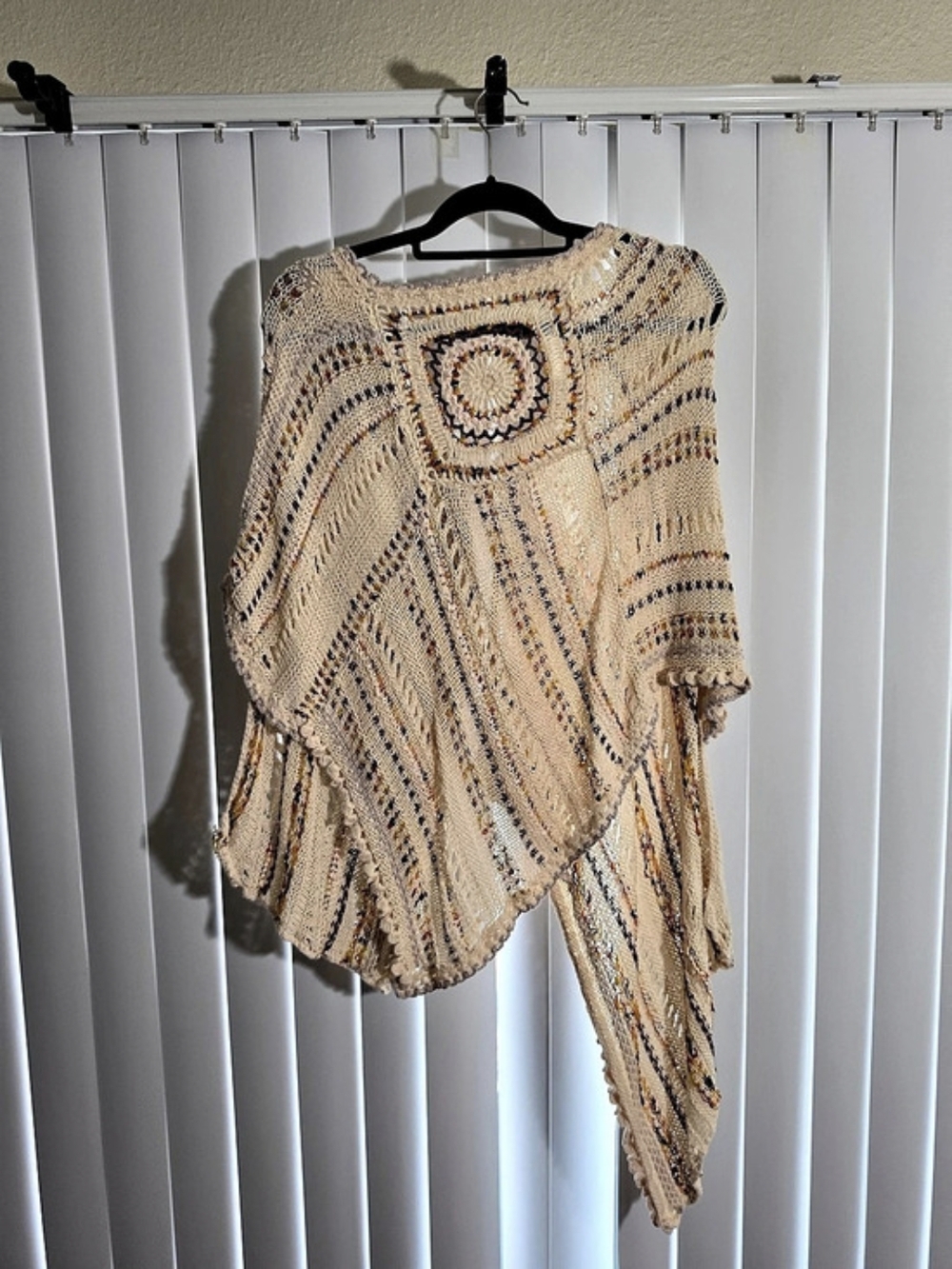 MOTH Cream Brown Crochet Tunic